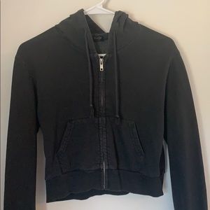 cropped john galt black zip up